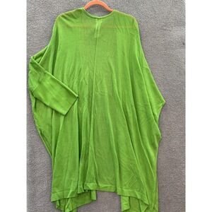 Chico's Size 3 (XL) Green Open Front Convertible Cardigan Drape Knit Lightweight